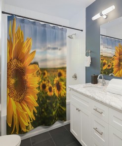 Breathtaking Sunflower Fields Shower Curtain to Give Your Bathroom A Scenic View