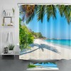 Breathtaking Tropical Beach Scenery Shower Curtain with Nature Scenery for a Perfect Bathroom Decor 