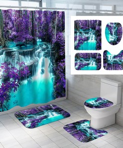 Breathtaking Waterfalls Scenery Shower Curtain For A Serene Bathroom