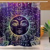 Brennende Sonne mit Stern Psychedelischen Thema Bad Vorhang with Unique Shower Curtains for Your Bathroom