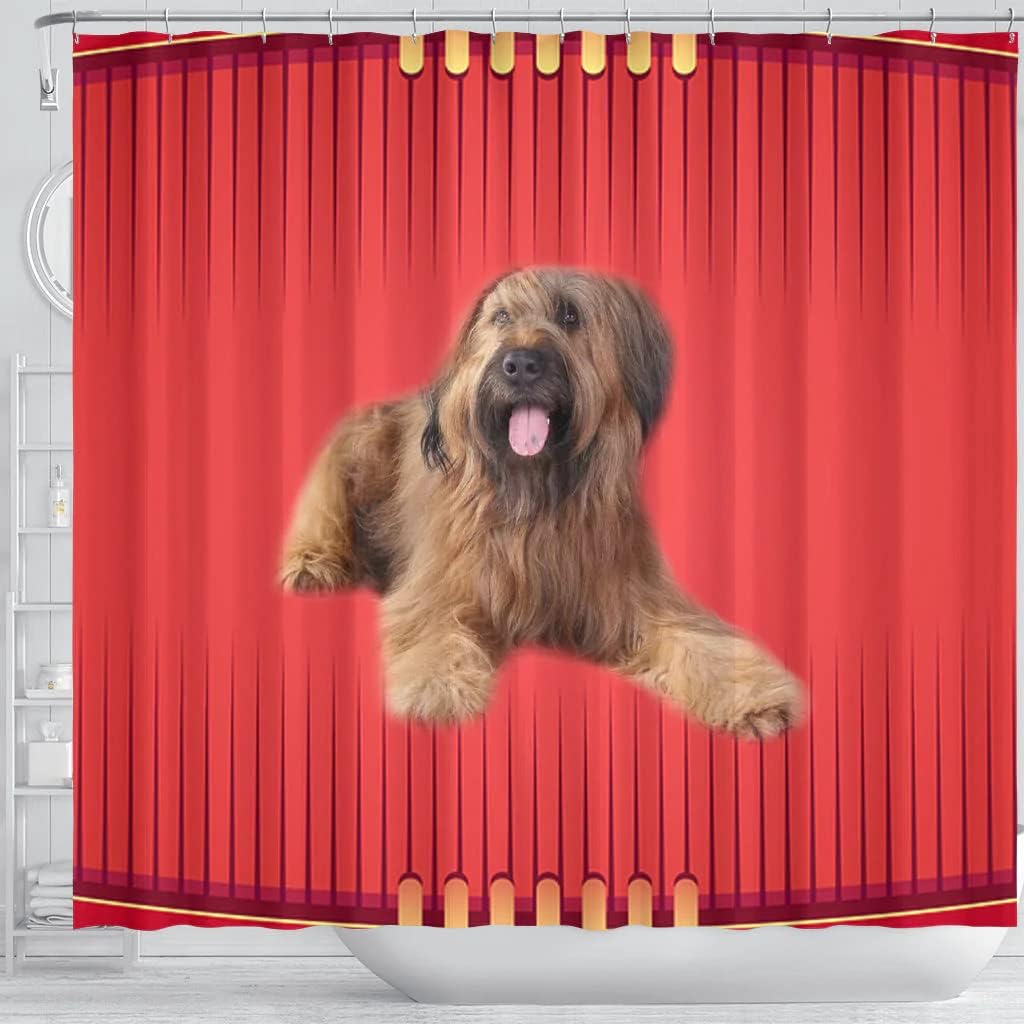 Briard Dog Print Unique Customized Shower Curtain - Image 3