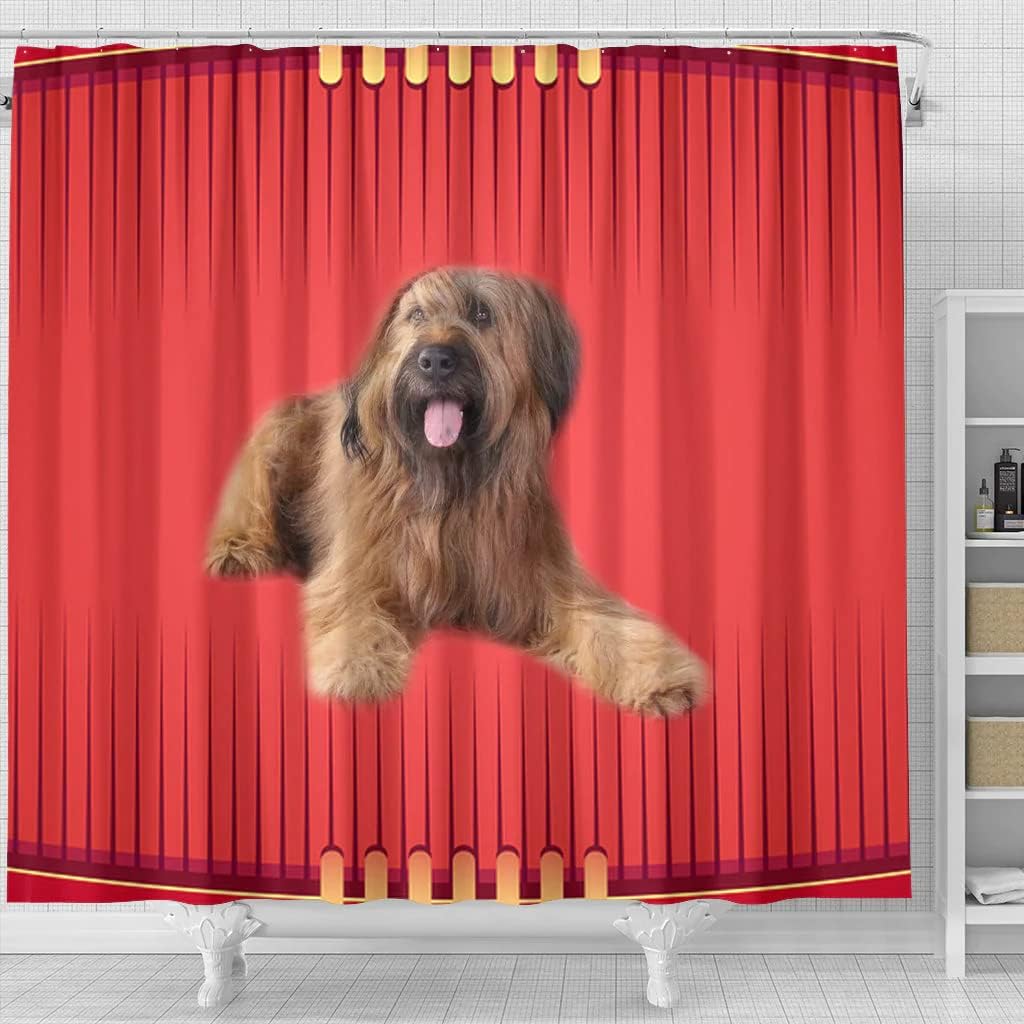 Briard Dog Print Unique Customized Shower Curtain - Image 4