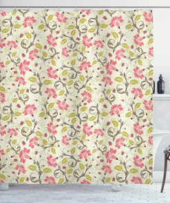 Bridal Flower Patterns Print Floral Shower Curtain, Add Romance To Your Bathroom