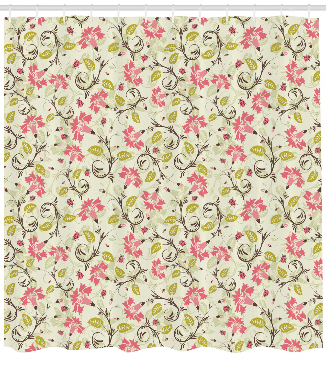 Bridal Flower Patterns Print Floral Shower Curtain, Add Romance To Your Bathroom