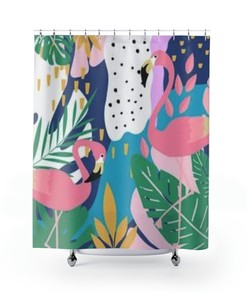 Bright And Cheery Flamingo Shower Curtain For A Fun Bathroom