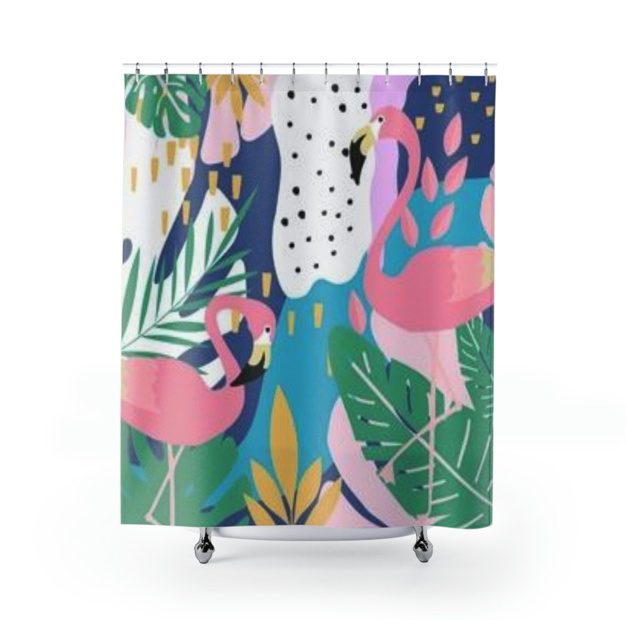Bright And Cheery Flamingo Shower Curtain For A Fun Bathroom