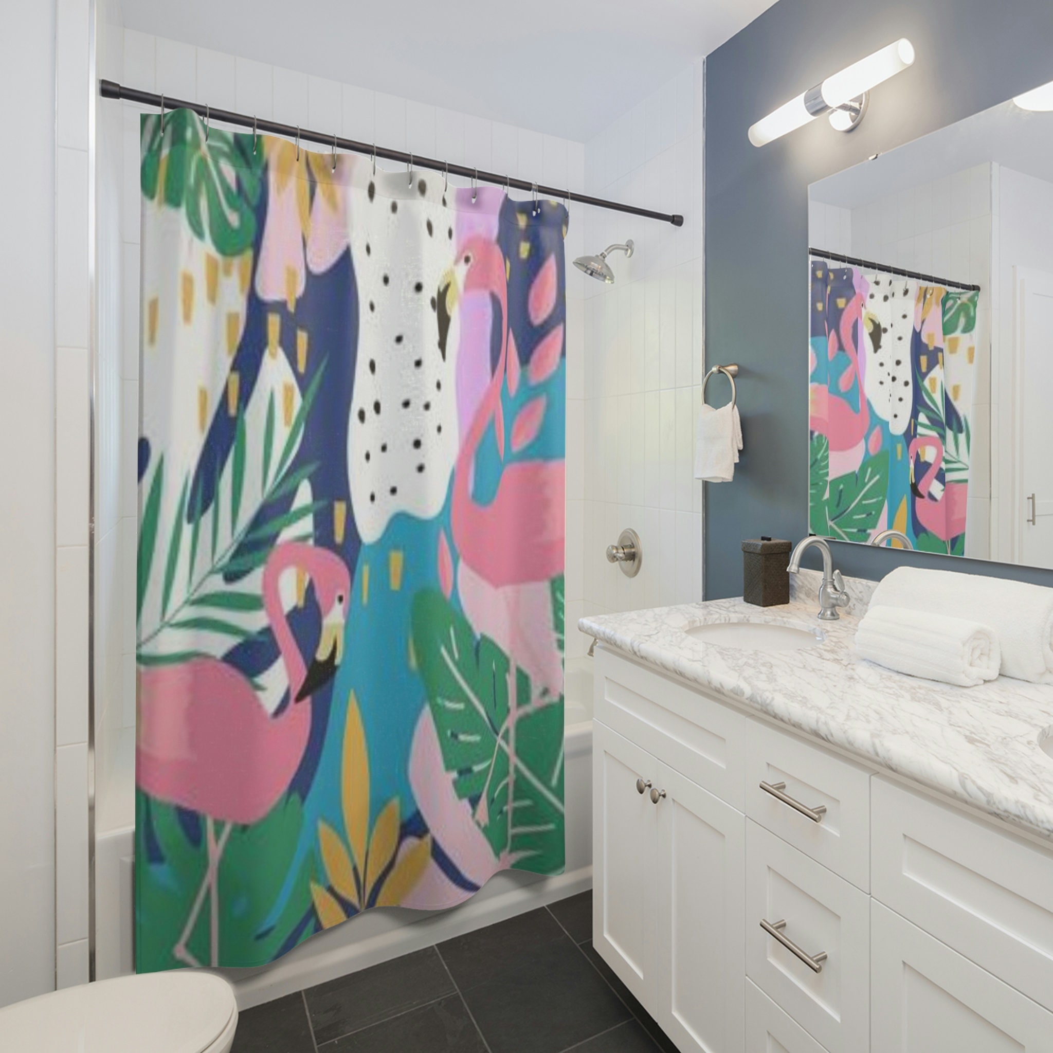 Bright And Cheery Flamingo Shower Curtain For A Fun Bathroom