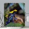 Bright Blue Brazilian Poison Dart Frog Shower Curtain With Tropical Print For Playful Bathroom Decor