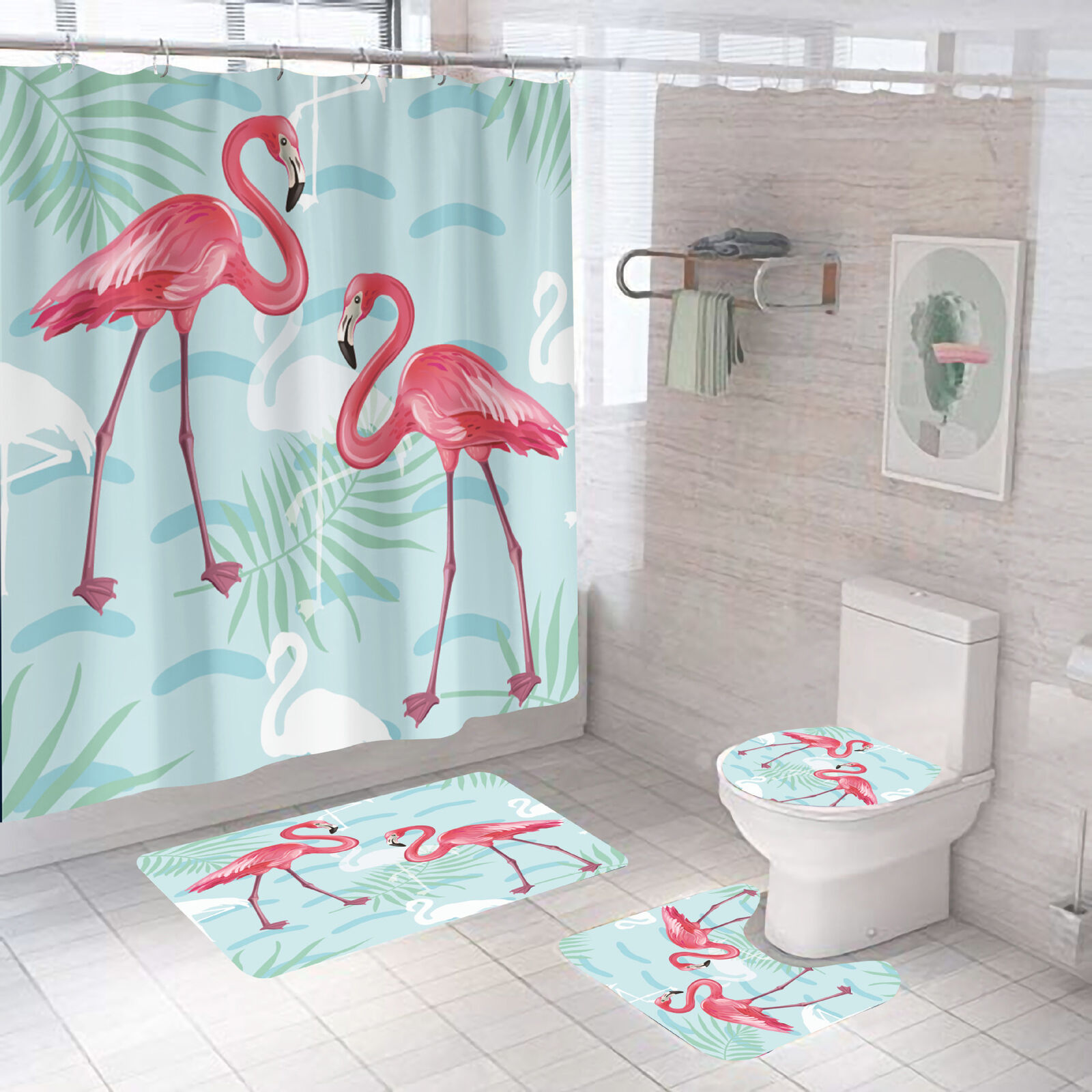 Bright Cartoon Flowers Pods Floral Butterfly Bathroom Shower Curtain To Refresh Your Bathroom