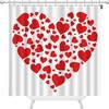 Bright Festive Pattern of Hearts Love Shower Curtain for Bathroom Valentine's Day Decor Waterproof Fabric