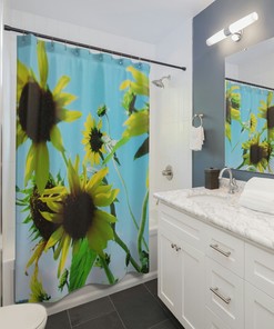 Bright Flowers Fabric Shower Curtain For Your Bathroom Decor