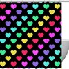 Bright Gradient Hearts Printed Shower Curtain For Colorful Bathroom Decor