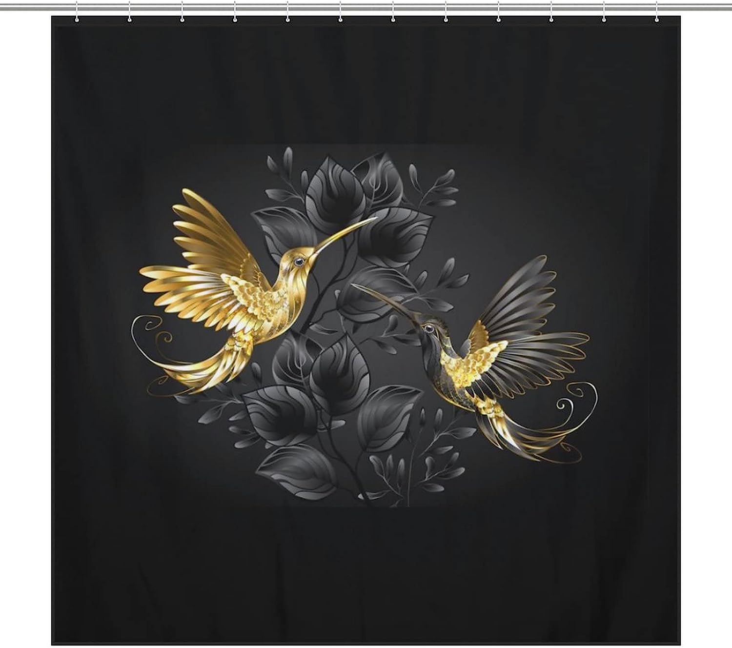 Bright Hummingbird Hotel Bathroom Waterproof Bath Curtain