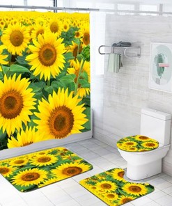 Bright Sunflowers Bathroom Waterproof Shower Curtain