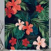 Bright Tropical Flower Print Shower Curtain for a Cheerful Bathroom