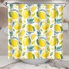 Bright Watercolor Lemon Shower Curtain With Cute Fruit Print, Bathroom Decor