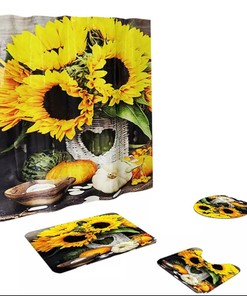 Bright Yellow Sunflower Shower Curtain to Refresh and Energize Your Bathroom