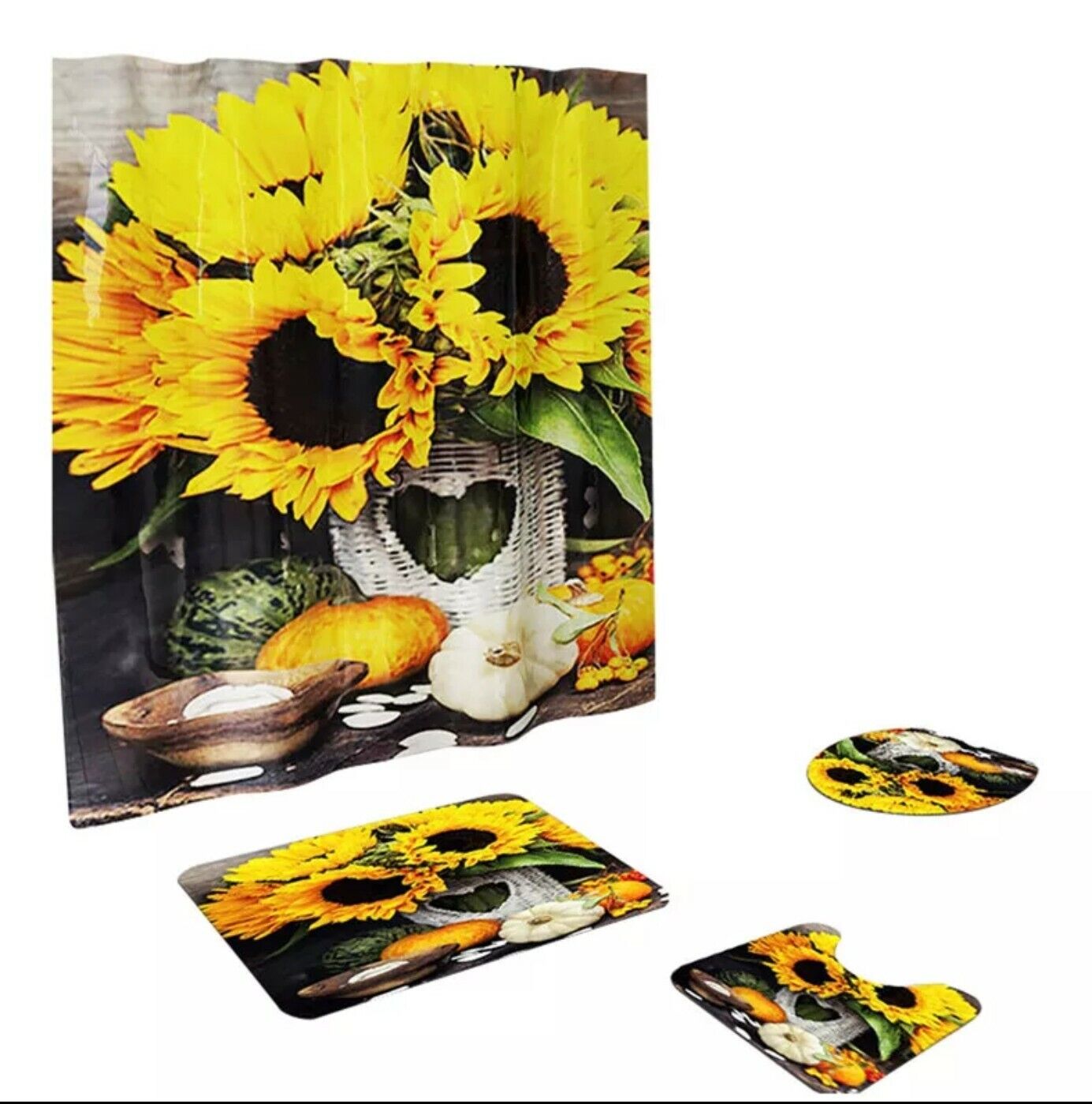 Bright Yellow Sunflower Shower Curtain to Refresh and Energize Your Bathroom