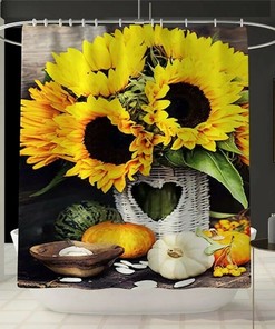 Bright Yellow Sunflower Shower Curtain to Refresh and Energize Your Bathroom