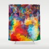 Bright and Colorful LGBT Pride Rainbow Shower Curtain with Abstract Geometric Pattern for Your Bathroom