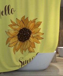 Brighten Up Your Bathroom with Sunflower Housewarming Gift Fabric Shower Curtain and Bath Decor