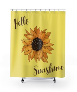 Brighten Up Your Bathroom with Sunflower Housewarming Gift Fabric Shower Curtain and Bath Decor