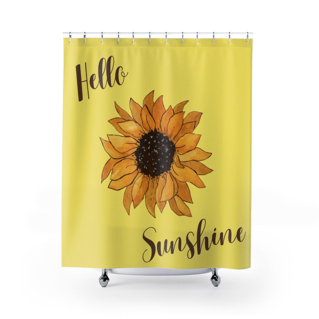 Brighten Up Your Bathroom with Sunflower Housewarming Gift Fabric Shower Curtain and Bath Decor