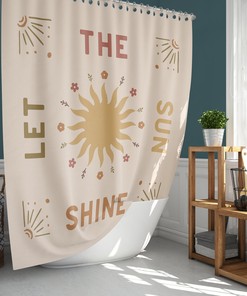Brighten Your Day with Sunrise & Sunshine Quote Shower Curtain 