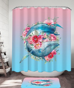 Bring A Touch Of Nature To Your Bathroom With A Floral Whales Shower Curtain
