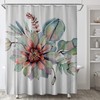 Bring Beauty To Your Bathroom With This Minimal Red Flowers And Pastel Colors Floral Shower Curtain 