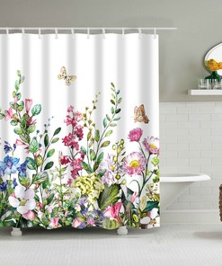Bring Butterflies And Flowers To Your Bathroom With This Colorful Shower Curtain 