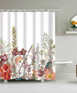 Bring Butterflies And Flowers To Your Bathroom With This Colorful Shower Curtain