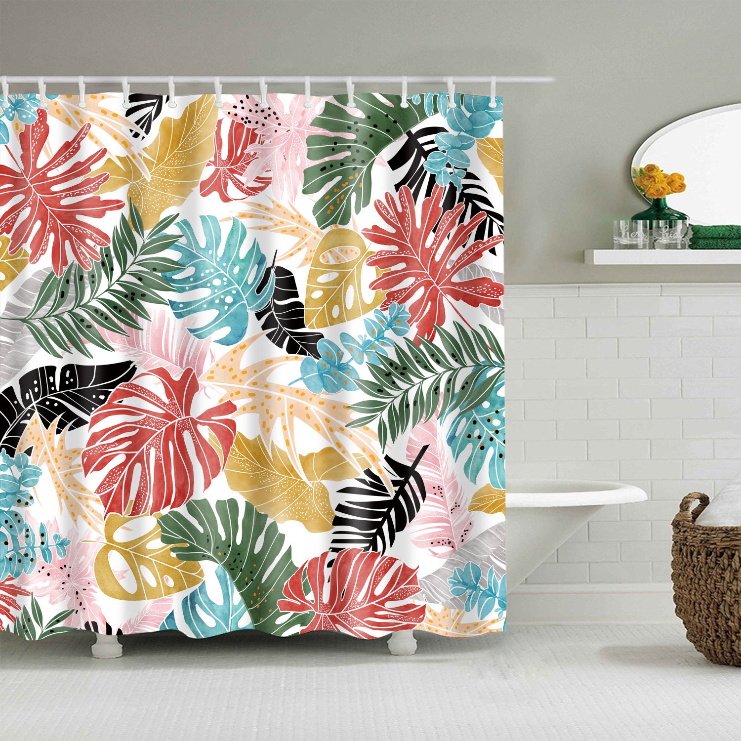 Bring Butterflies And Flowers To Your Bathroom With This Colorful Shower Curtain