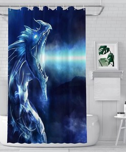 Bring Fantasy To Your Bathroom With This Washable Dragon Laser Shower Curtain, Soft Cloth Liner