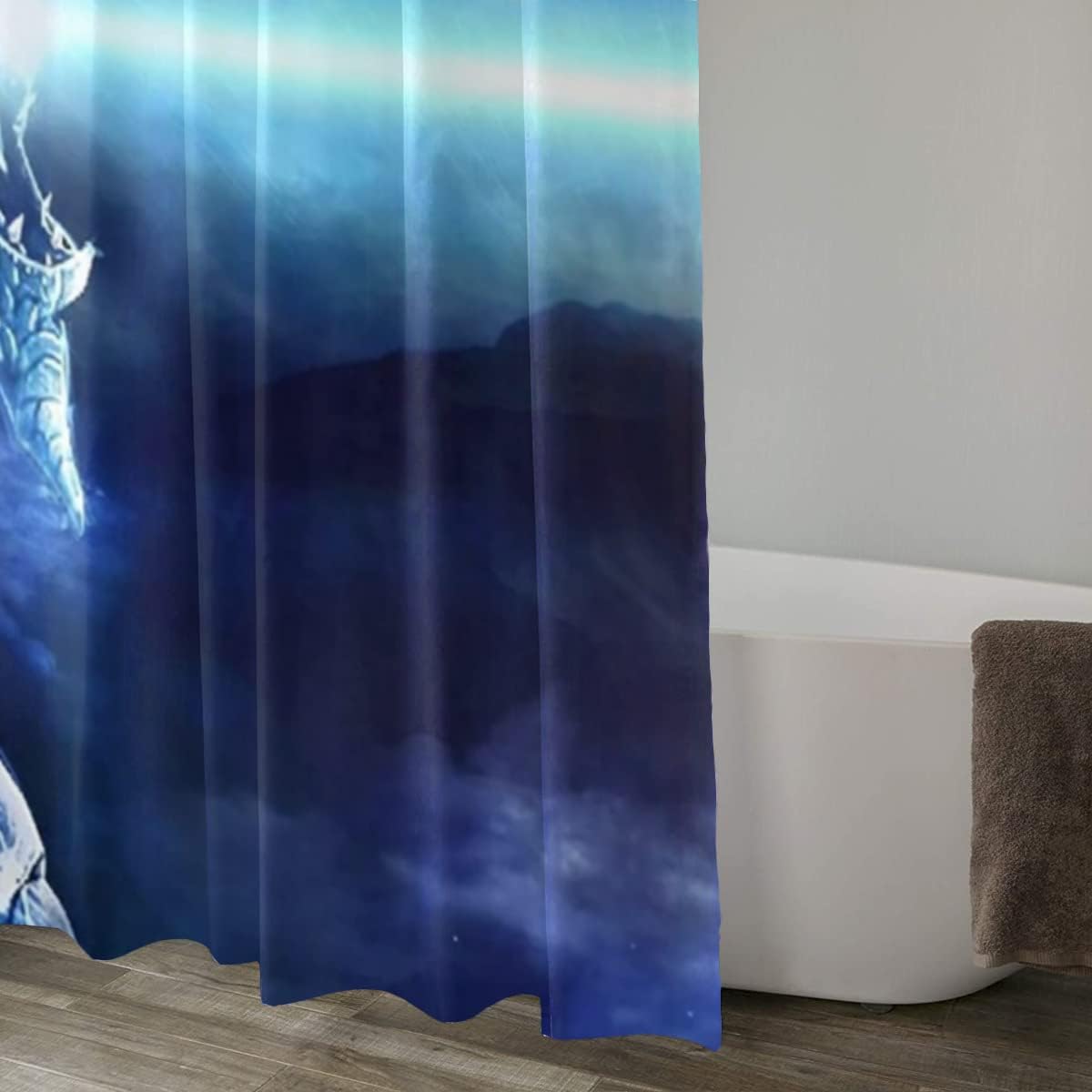 Bring Fantasy To Your Bathroom With This Washable Dragon Laser Shower Curtain, Soft Cloth Liner