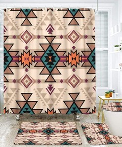 Bring In Summer Vibes With Pink Retro Color Tribal Navajo Aztec Shower Curtain