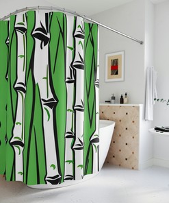 Bring Life To Your Bathroom Decor With This Bamboo Shower Curtain And Ai Art Print
