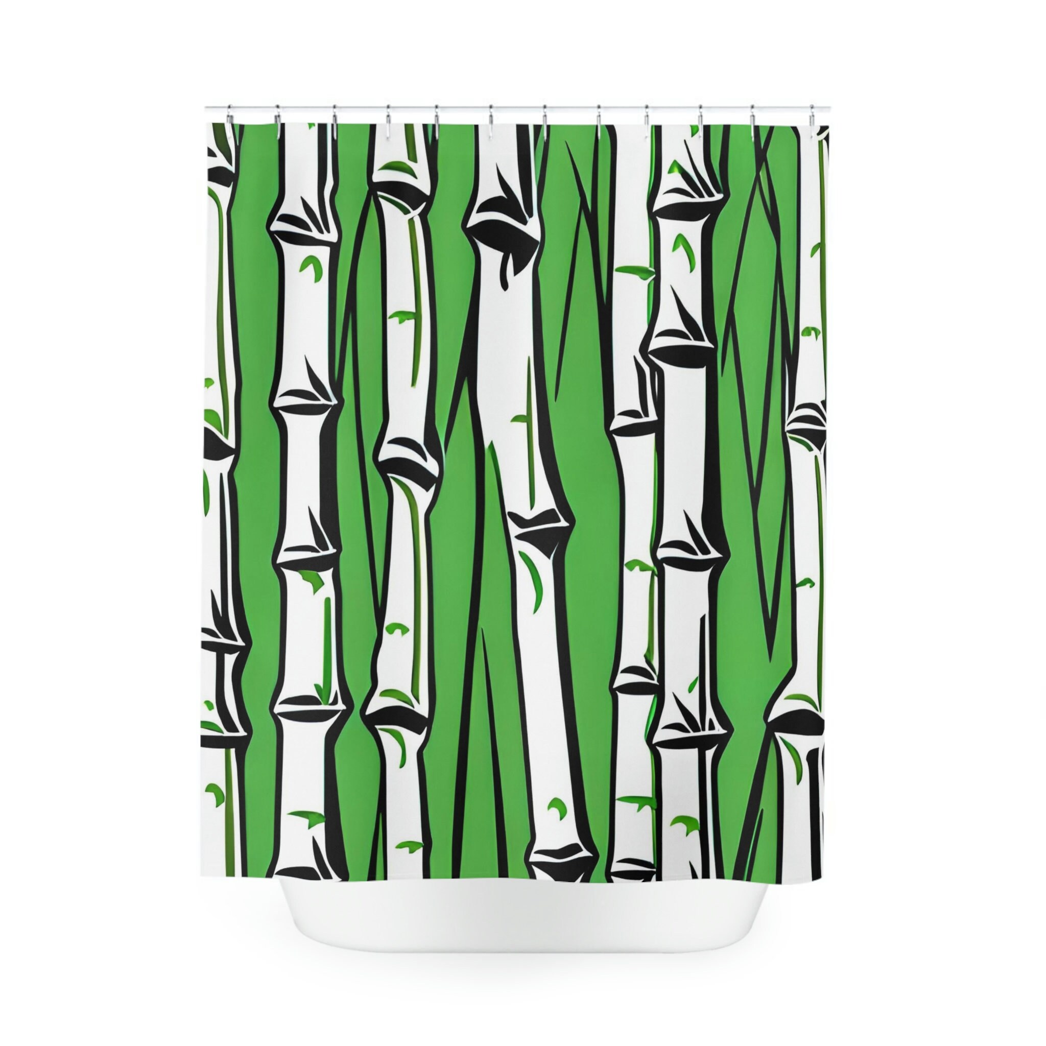 Bring Life To Your Bathroom Decor With This Bamboo Shower Curtain And Ai Art Print - Image 2