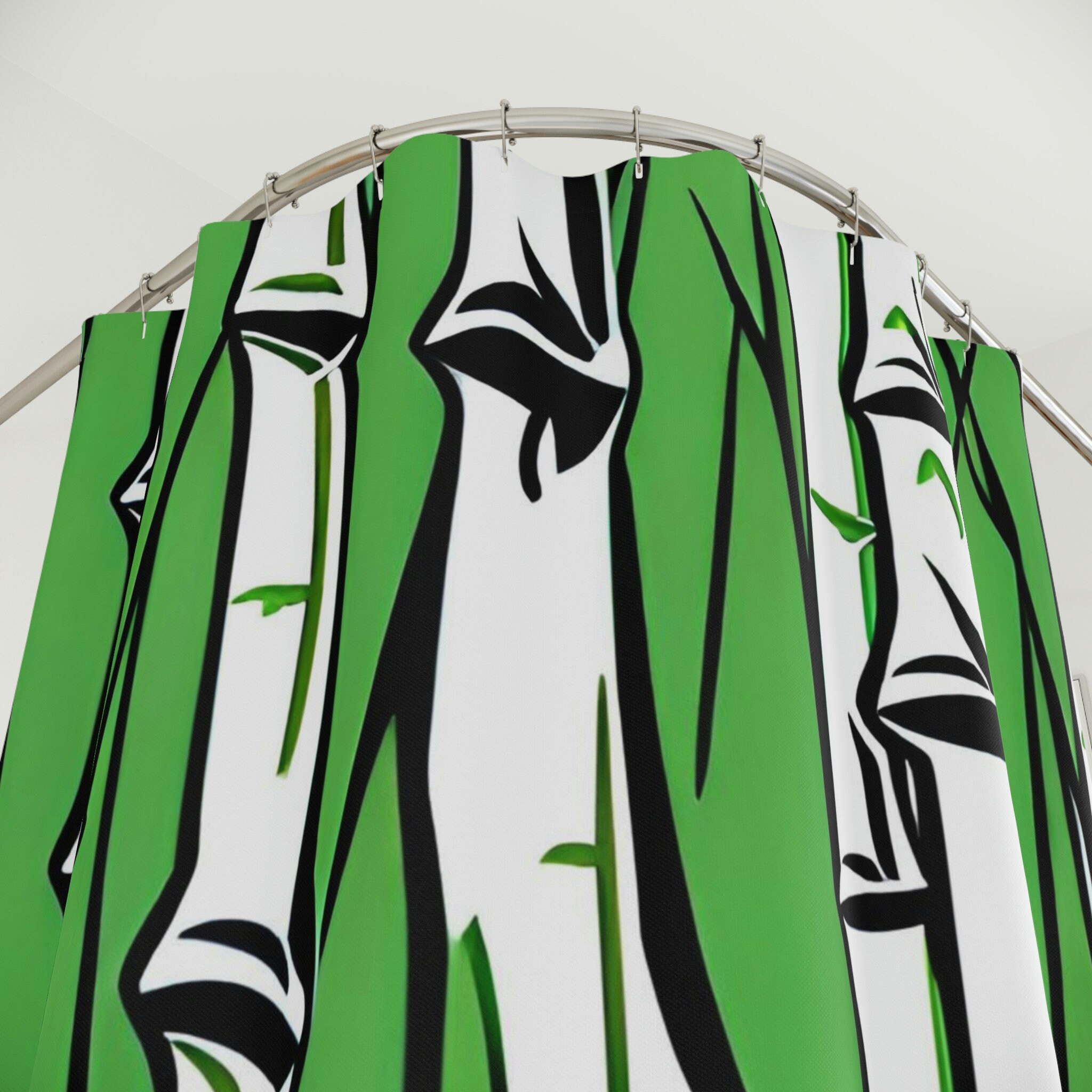 Bring Life To Your Bathroom Decor With This Bamboo Shower Curtain And Ai Art Print - Image 3