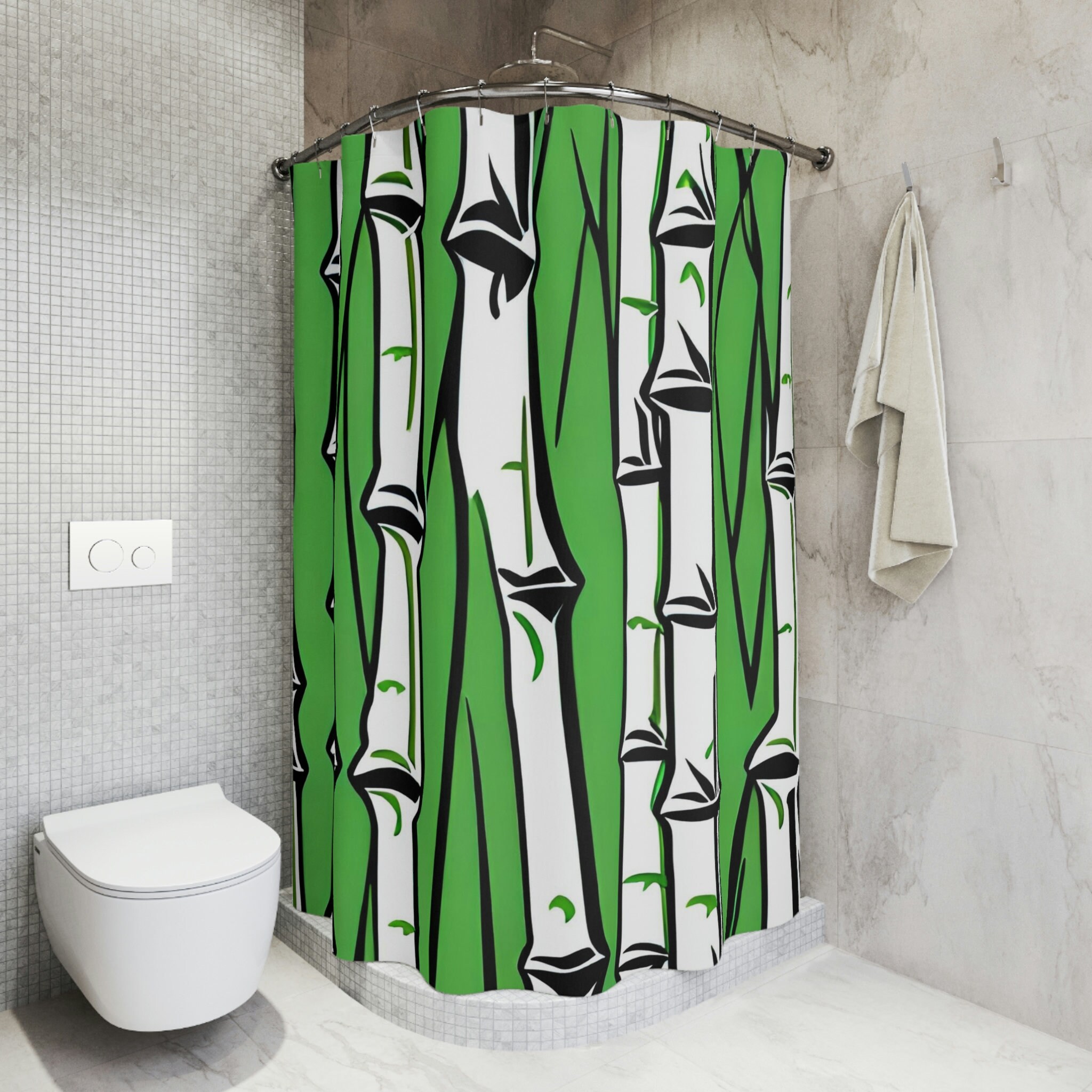 Bring Life To Your Bathroom Decor With This Bamboo Shower Curtain And Ai Art Print - Image 4