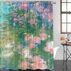 Bring Monet's Garden to Your Bathroom with Flower Garden Fabric Shower Curtain 