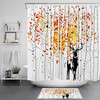 Bring Nature Indoors with Watercolor Elk Deer Autumn Forest Red Leaf Shower Curtain