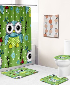 Bring Nature Into Your Bathroom With Botanical Owls Shower Curtain And Bath Mat Cover - Perfect Combo