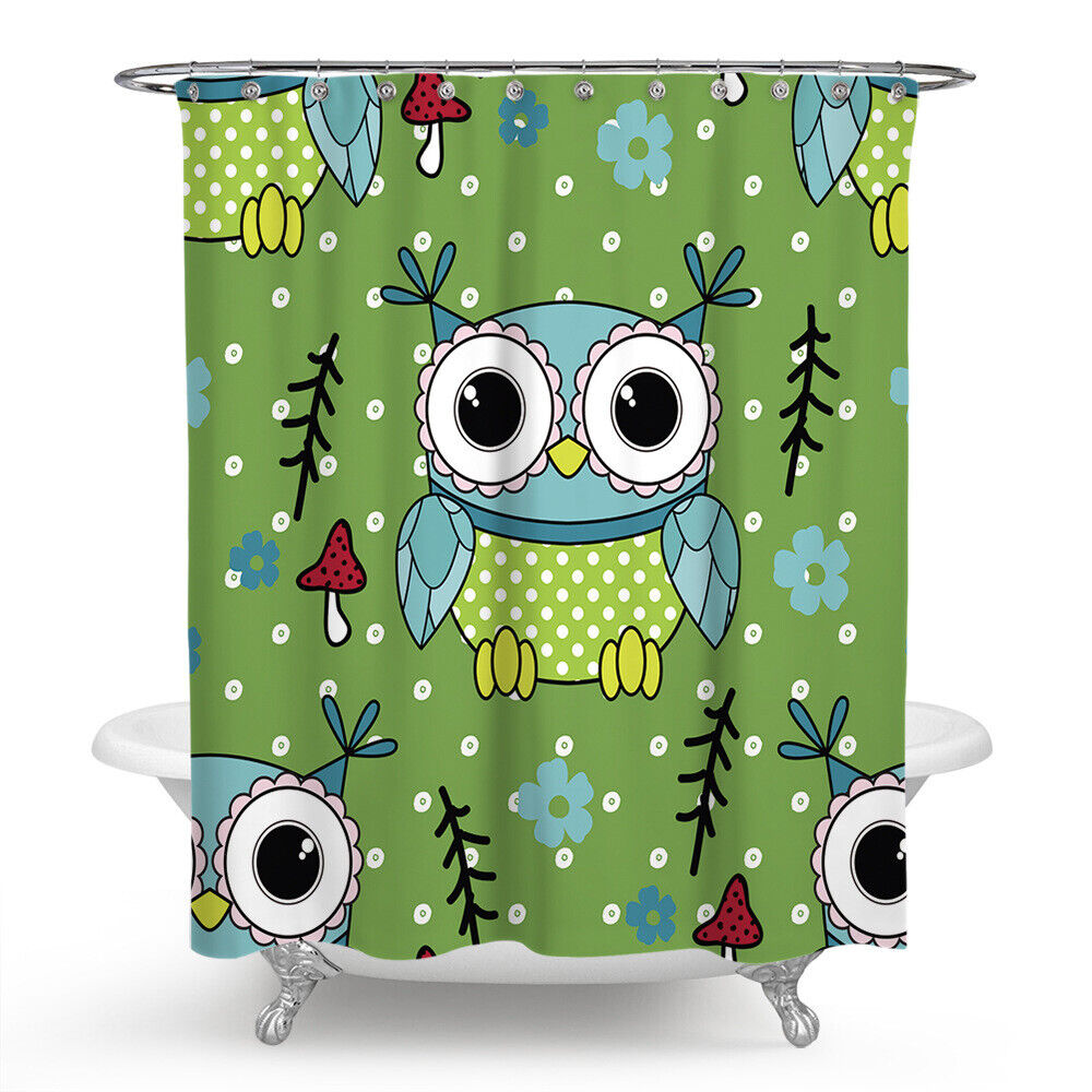 Bring Nature Into Your Bathroom With Botanical Owls Shower Curtain And Bath Mat Cover - Perfect Combo