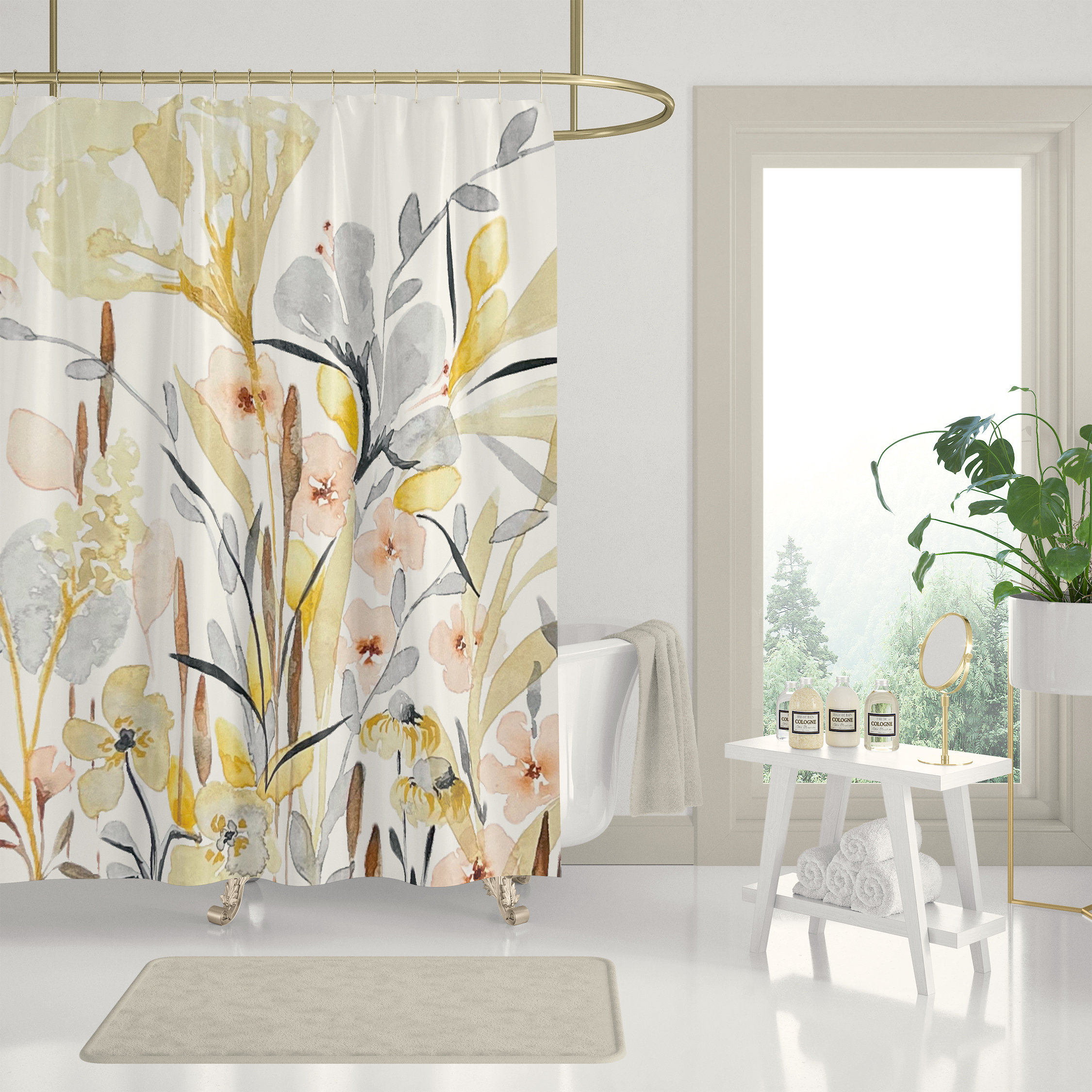 Bring Nature into Your Bathroom with Soflora Botanical Garden Shower Curtain