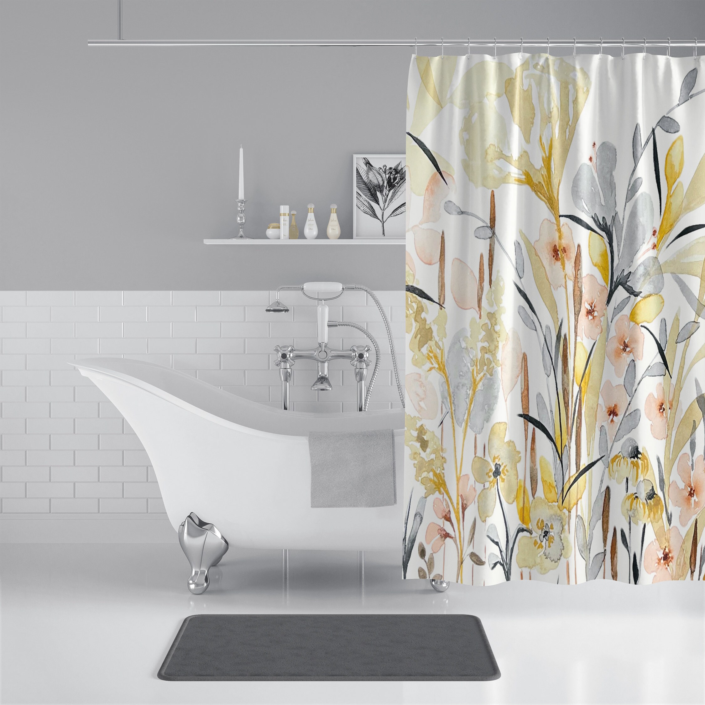 Bring Nature into Your Bathroom with Soflora Botanical Garden Shower Curtain
