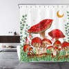 Bring Nature's Charm to Your Bathroom with Watercolor Eucalyptus Leaf Red Mushroom Shower Curtain