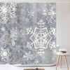 Bring Some Coziness to Your Bathroom with Merry Christmas Snowflake Shower Curtain in Grey