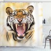 Bring Some Drama to Your Bathroom with Young Panthera Growling Tiger Shower Curtain