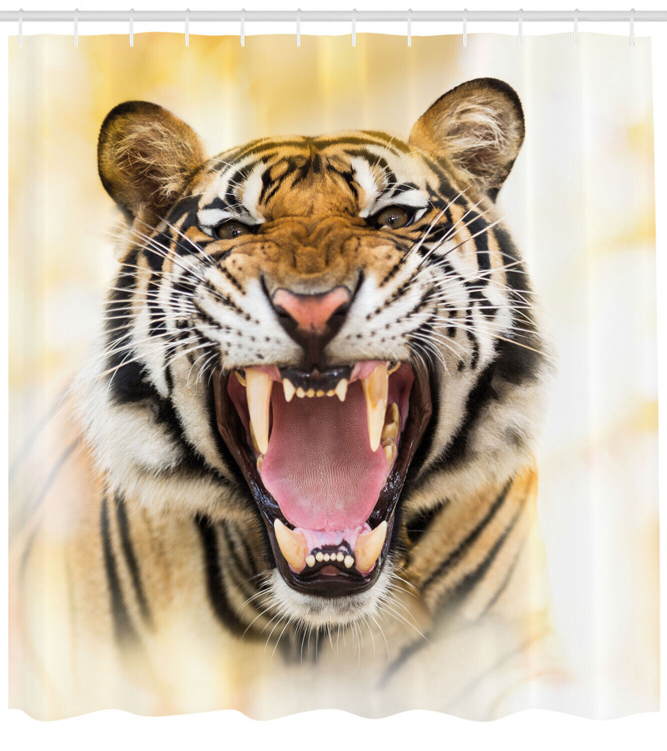 Bring Some Drama to Your Bathroom with Young Panthera Growling Tiger Shower Curtain